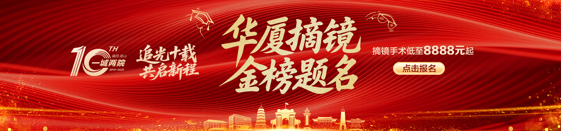 华厦摘镜   金榜题名